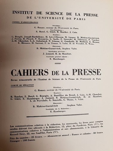 Cahier de la Presse