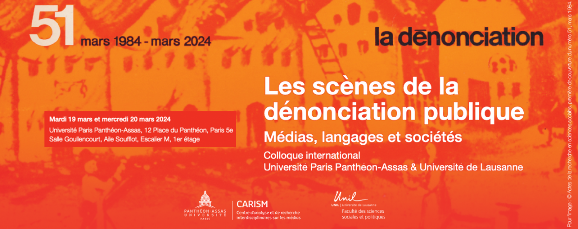 Visuel d'illustration - Les scènes de la dénonciation publique. Médias, langages et sociétés Visuel d'illustration - Les scènes de la dénonciation publique. Médias, langages et sociétés