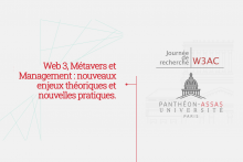 Infographie sur la journée de recherche Web 3, Métavers et Management : nouveaux enjeux théoriques et nouvelles pratiques.